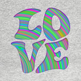 Retro TieDye Filled LOVE Design T-Shirt